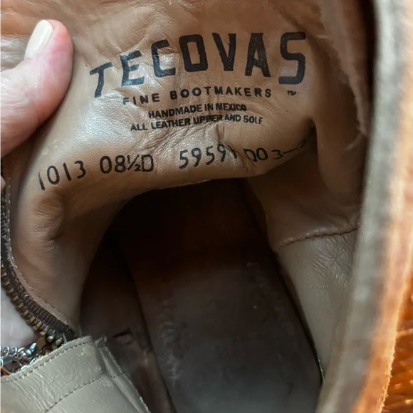 Tecovas Brown Cowboy Boots with Pull-On Design and Rounded Toe - Picture 3 of 6